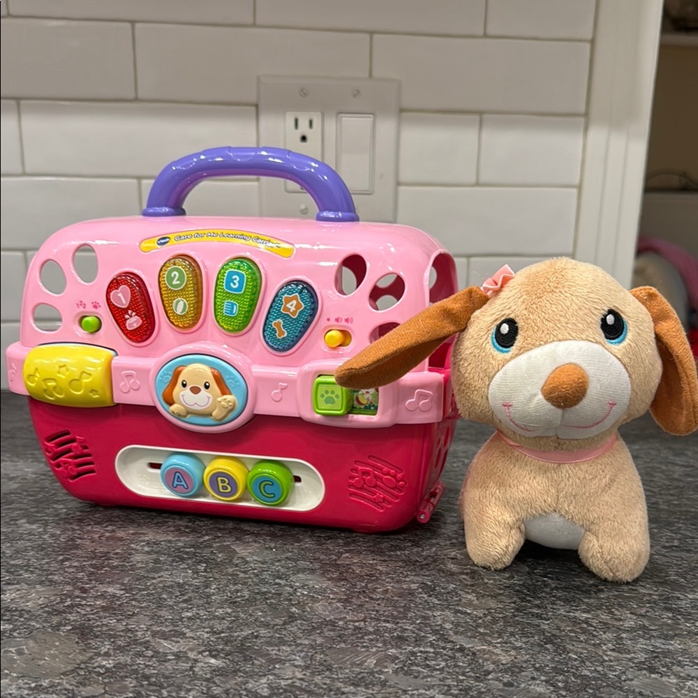 Vtech care for me learning carrier and  Plush Dog